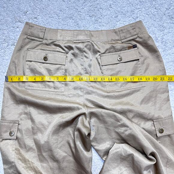 Liz Claiborne Michaela Wide Leg Satin Cargo Pant Statement Piece Career Sz: 14 - Picture 7 of 11